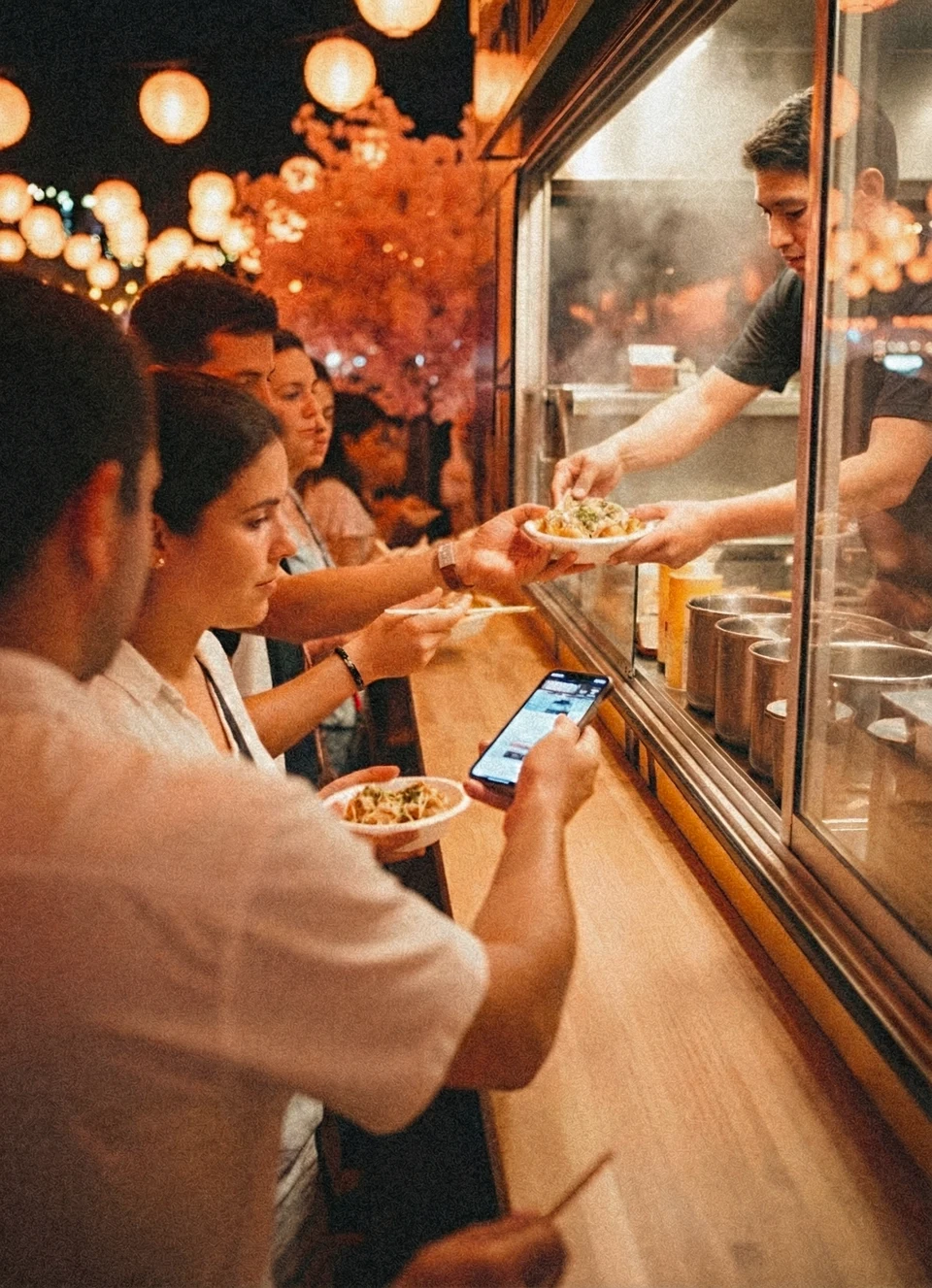 Service au comptoir du food truck Bon Matsuri