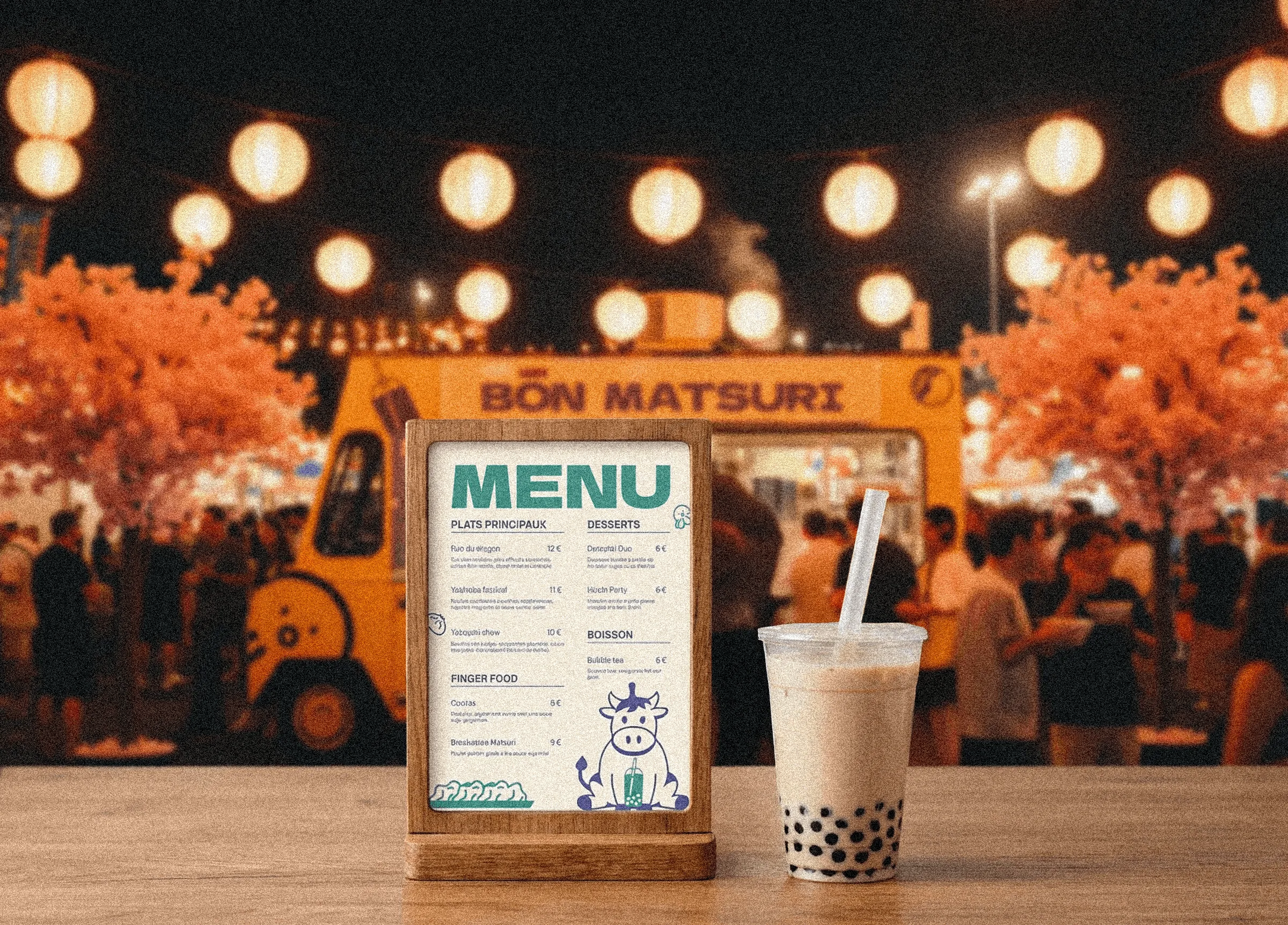 Menu Bon Matsuri présenté devant le food truck